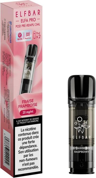 Image du produit Elfbar Elf Bar ELFA Pro Prefilled Pod (2 x 2ml) Strawberry Raspberry FR (Fraise, Framboise)