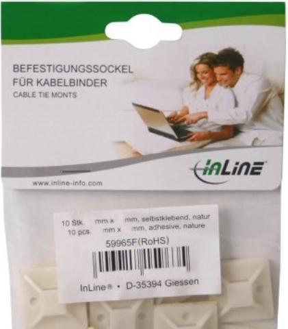 Produktbild InLine Befestigungssockel für Kabelbinder (Befestigungsschlaufen, 40 mm, 10 Stk.)