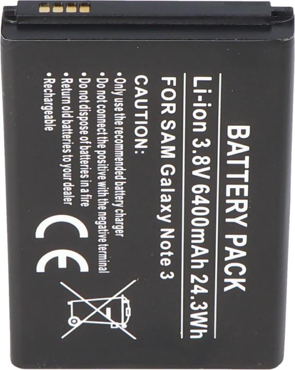 Actual product image AccuCell Battery Samsung Galaxy Note 3, Note III, B800BE, B800BU with black case