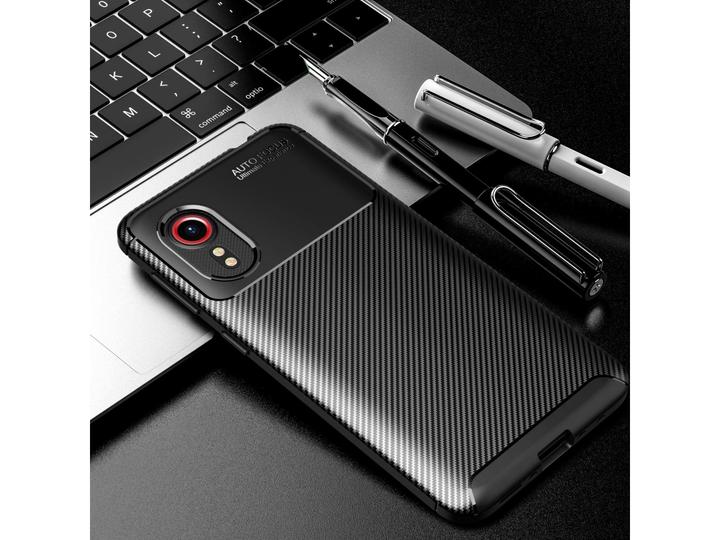 Produktbild Screenguard Samsung Galaxy Xcover 5 Hülle Carbon Design TPU Case (Samsung Galaxy Xcover 5)