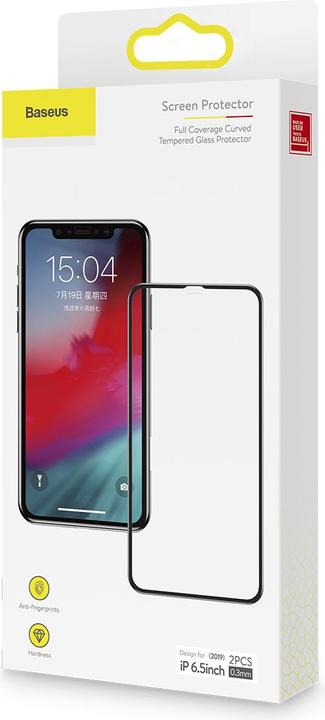 Immagine prodotto Baseus Pellicola di vetro temperato 0,3 mm a tutto schermo e a tutto vetro (2pcspack+fattore di (2 Pezzo/i, Apple iPhone XS Max, Apple iPhone 11 Pro Max)