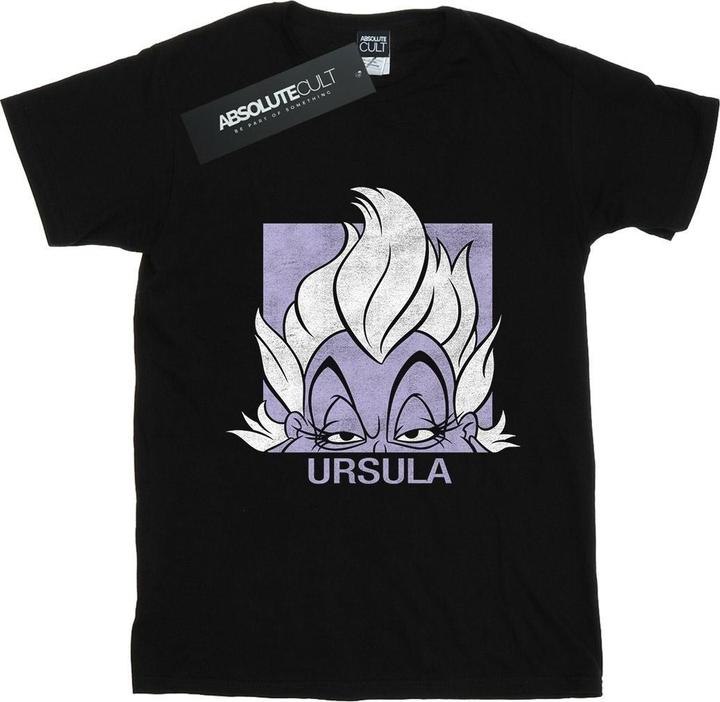 Actual product image Disney Womens/Ladies Usrsula Cropped Head Cotton Boyfriend T-Shirt (XL)