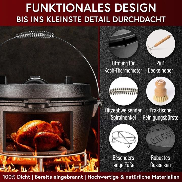 Produktbild Gusskönig Dutch Oven Set mit Edelstahl-Untersetzer