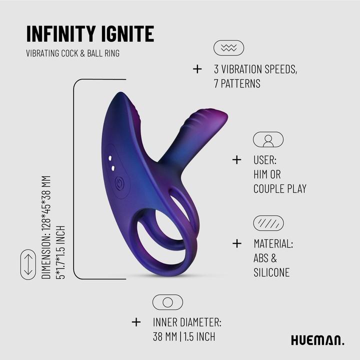 Produktbild Hueman Vibrierender Penisring (3.80 cm)