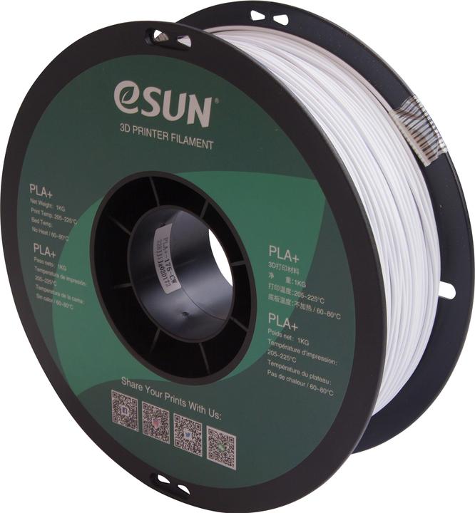 Image du produit eSUN PLA+ Blanc froid 1.75mm 1Kg (PLA+ LECTURE, 1.75 mm, 1000 g, Blanc)
