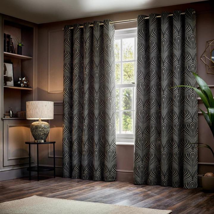 Actual product image Gatsby Jacquard Eyelet Curtains (117 x 137 cm)