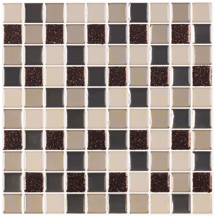 Infactory Self-adhesive 3D mosaic tile stickers, set of 3 (25 x 25 cm)