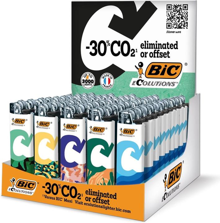 Immagine prodotto Bic Accendini a frizione J26 Maxi Ecolutions Assortiti, Confezione da 50