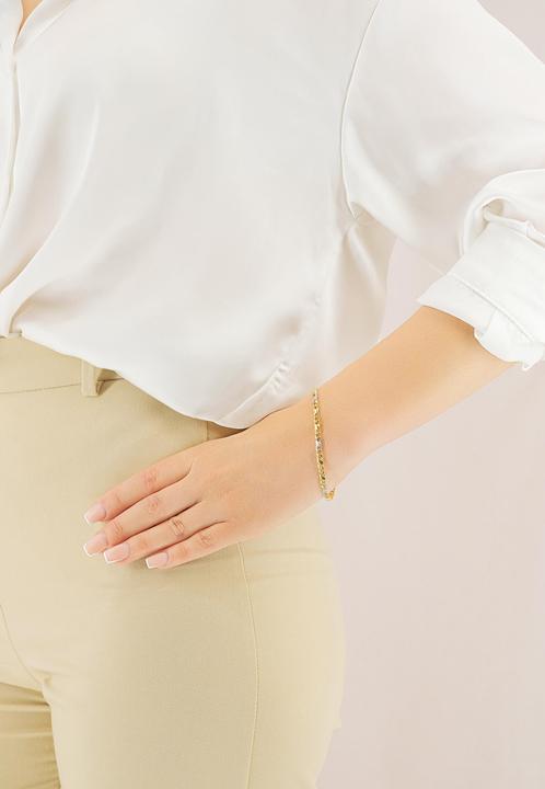 Produktbild Muau 8er-Kette (21 cm, 750, Weissgold, 18K Gelbgold)
