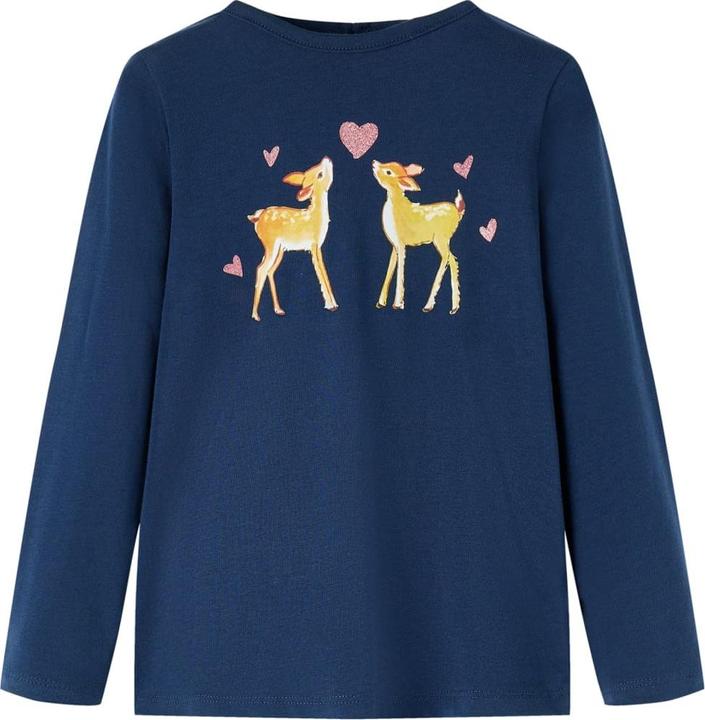 Produktbild VidaXL Kinder-Langarmshirt Marineblau 116,Material: 95 % Baumwolle (116)