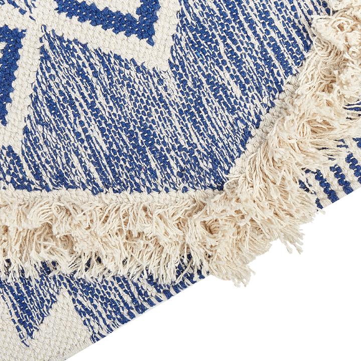 Immagine prodotto Beliani Tappeto in cotone 140 x 200 cm Beige e Blu MANAVGAT Lumarko. (140 x 200 cm)