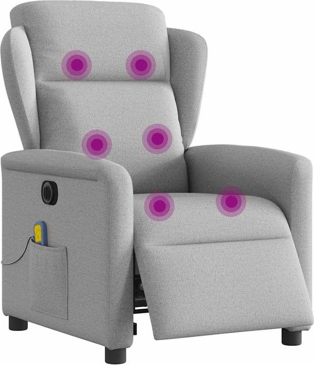 Actual product image VidaXL Massage chair with stand-up aid Taupe fabric