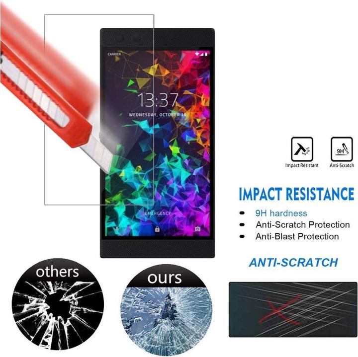 Actual product image Screenguard Razer Phone 2 Protective Glass Film Case Friendly Design (1 Piece, Razer Phone 2)