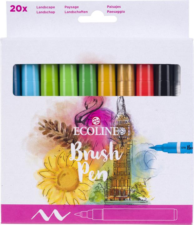 Image du produit Talens Brushpen Ecoline 20er Set, Largeur de trait : B, Brush (Multicolore, 20 x)