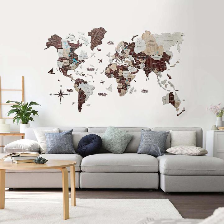 Produktbild Enjoy The Wood 3D Weltkarte (120 x 200 cm)