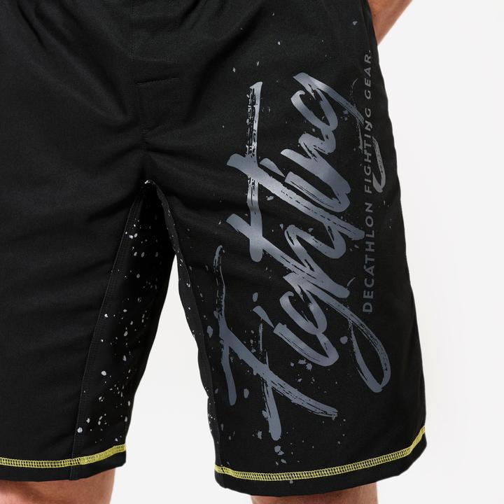 Actual product image Domyos MMA-ShortsHerren strapazierfähig - schwarz/gelb (L)