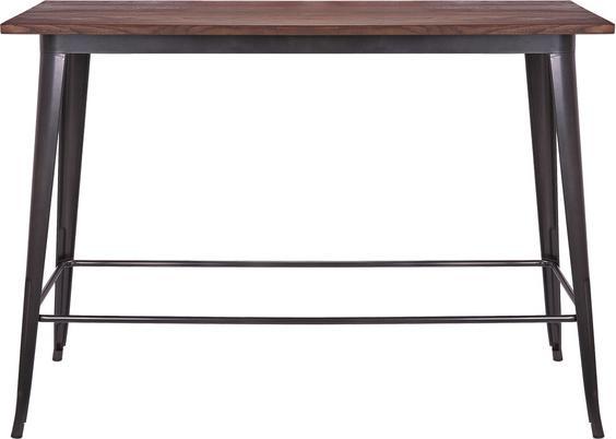 Actual product image Swisshandel24 Bar table, high table Bar table, industrial design Elm wood FSC-certified 106x147x60cm vintage sc