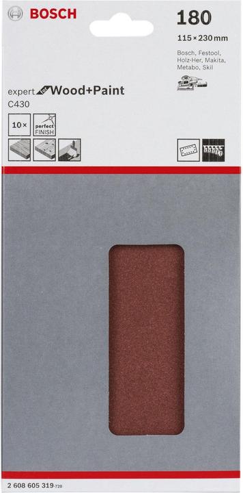 Immagine prodotto Bosch Professional Zubehör Carta abrasiva oscillante con velcro (180)
