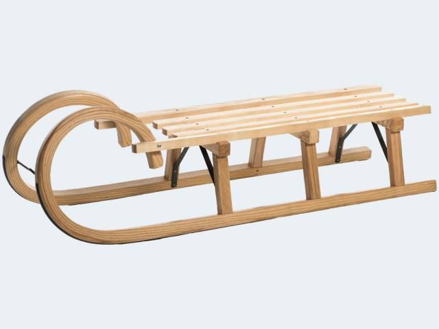 Actual product image Sirch Mountain sledge 115cm ash slatted seat natural lacquered.