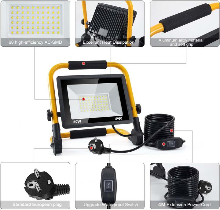 Produktbild ‎Sentoo LED-Baustrahler (5000 lm)