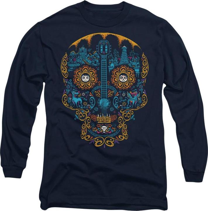 Actual product image La Maison du Coco Unisex Adult Day Of The Dead Miguel Dante Colourful Skull T-Shirt (XL)