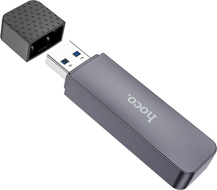Produktbild Hoco Headphone with microphone card reader 2in1 USB A 3.0 HB45 metal gray (USB 3.0)