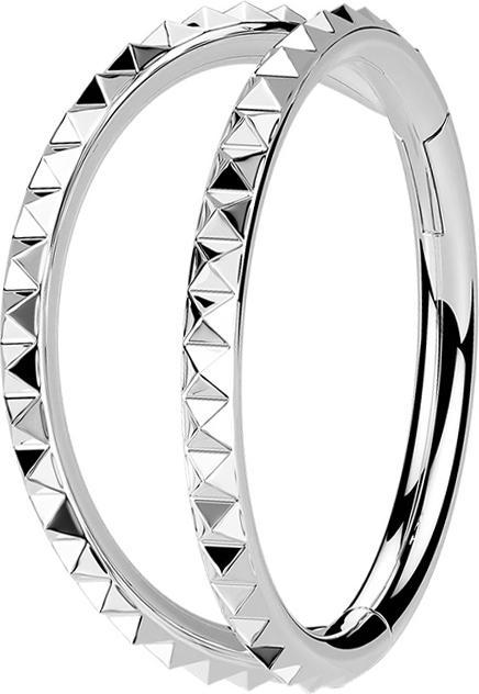 Produktbild Star Piercing Micro Segmentring klappbar silber zwei Ringe Pyramiden (Chirurgenstahl 316L, ohne Messing)