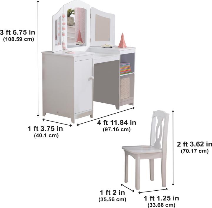 Produktbild KidKraft Frisiertisch und Stuhl Deluxe (Kindersitzgruppe)