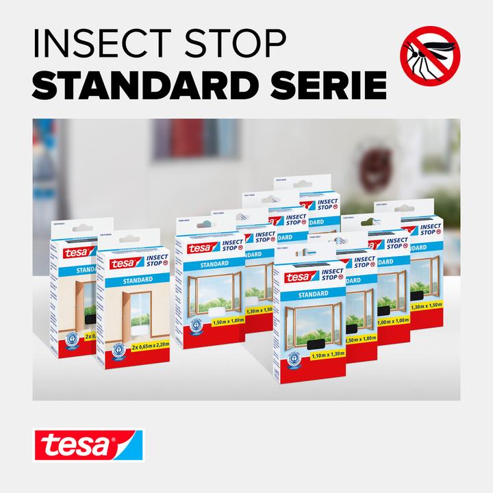 Actual product image tesa STANDARD insect screen for windows, two-piece, with Velcro tape, without drilling (65 x 220 cm)