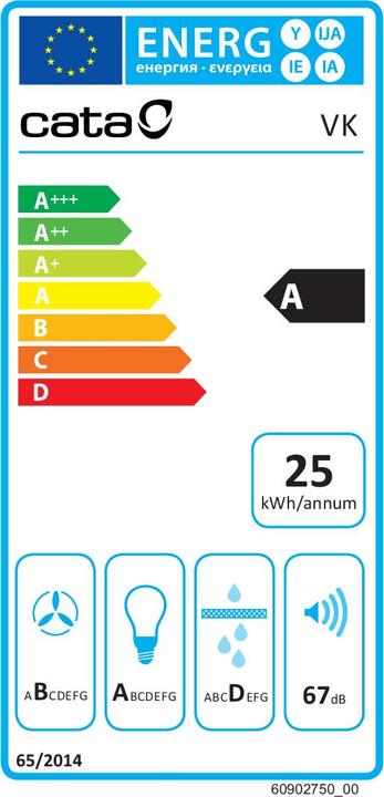 Energie-Label Cata VK 6000 BK (Wandhaube)