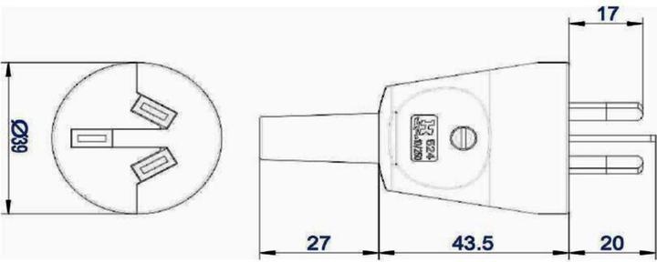 Actual product image Bachmann safety plug Australia 10A/250V black