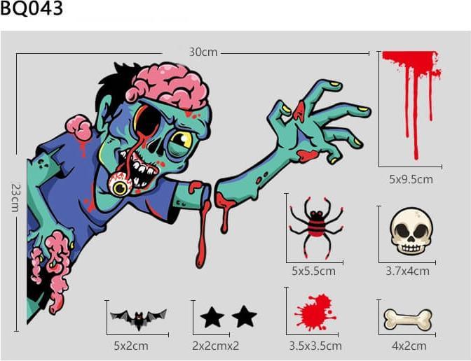 Image du produit Cover-Discount Autocollant de fenêtre Tatouage Halloween