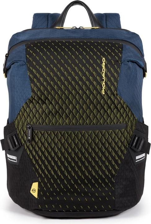 Produktbild Piquadro Laptoprucksack mit iPad Fach und Diebstahlsicherung Blau/Gelb (25.50 l)
