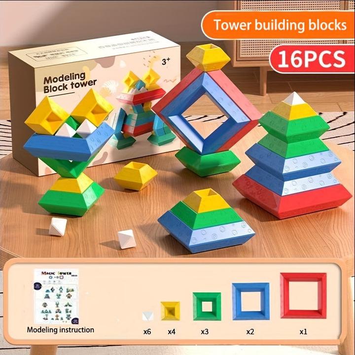 Produktbild Activity Board Pyramide faltbare Bauklötze für Kleinkinder, faltbares Spielzeug zur Sinneserziehung, interessanter
