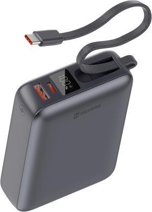 Produktbild Swissten Power Bank 20000 Mah 45w with Built-In Cable USB-C Space Silver (20000 mAh, 45 W, 45 Wh)