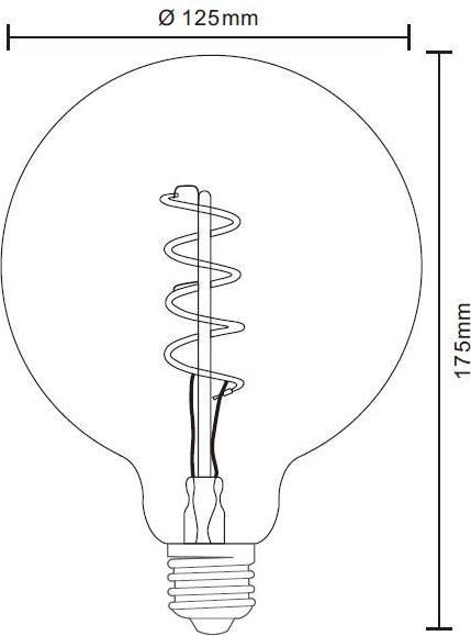 Immagine prodotto Globo Lampadina LED in ottone 1xE27 LED Duban (E27, 4 W, 200 lm, 1 x, G)