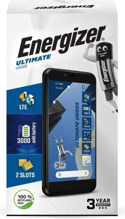 Image du produit Energizer Ultimate U505S Smartphone - Smartphone 1 Go de RAM 16 Go 5 pouces 4G Dual Sim UE (Noir) (16 Go, Noir, 5", Double SIM, 5 Mpx, 4G)