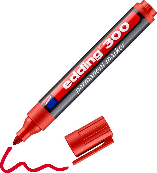 Image du produit Edding Marqueur permanent 300 (Rouge, 3 mm, 1 x)