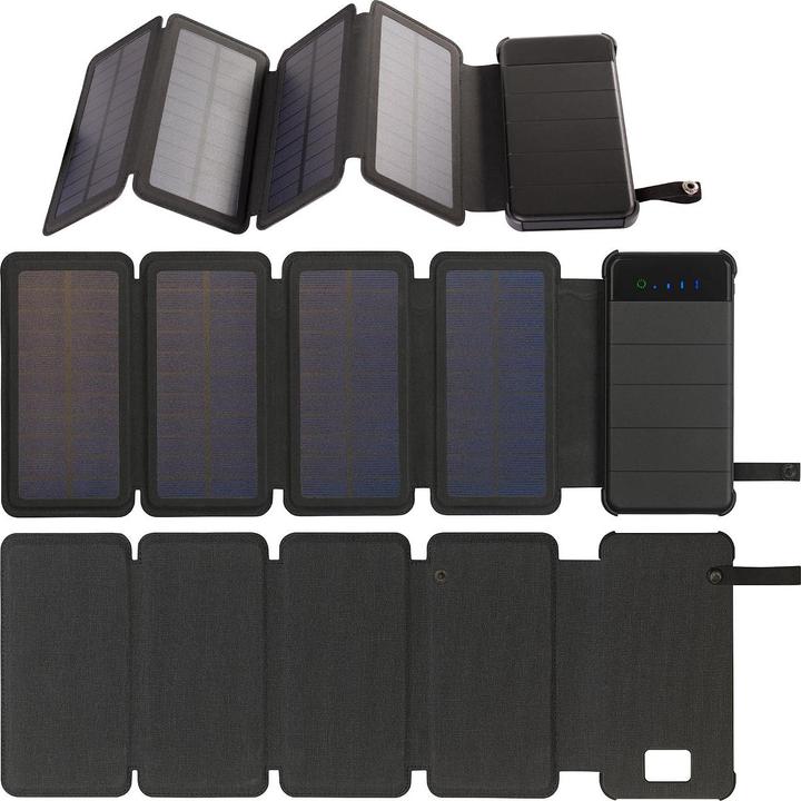 Produktbild Revolt Solar-Powerbank inkl. faltbares Solarpanel (8000 mAh, 10.50 W, 29.60 Wh)