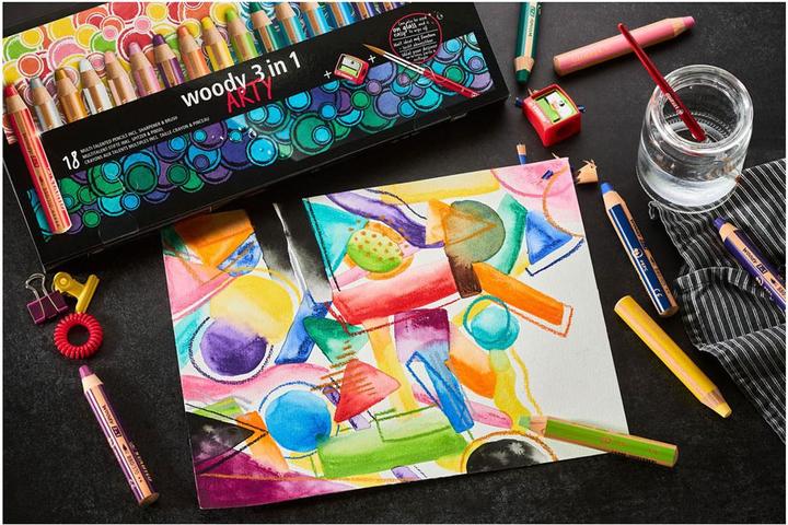 Actual product image STABILO Woody ARTY Case 18 colors + sharpener (Sorted, 18 x)