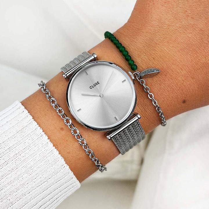 Immagine prodotto Cluse Triomphe Mesh Argento (Orologio da polso analogico, 33 mm)