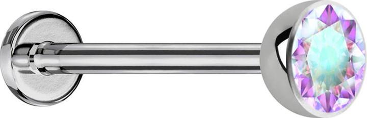 Immagine prodotto Star Piercing Micro Threadless Labret silber Halbkugel mit Kristall multicolor (Titanio G23, senza ottone)