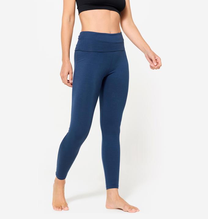Image du produit Kimjaly Yogahose hoher Bund sanftes Yoga Damen marineblau (W28/L31)