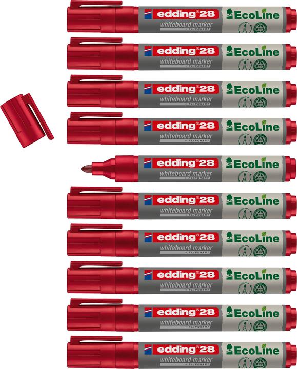 Image du produit Edding Marqueur pour tableau blanc 28 EcoLine (Rouge, 3 mm, 1 x)
