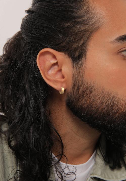 Image du produit Kuzzoi Boucles d'oreilles hommes créole cercle mat argent sterling 925 (Argent 925)