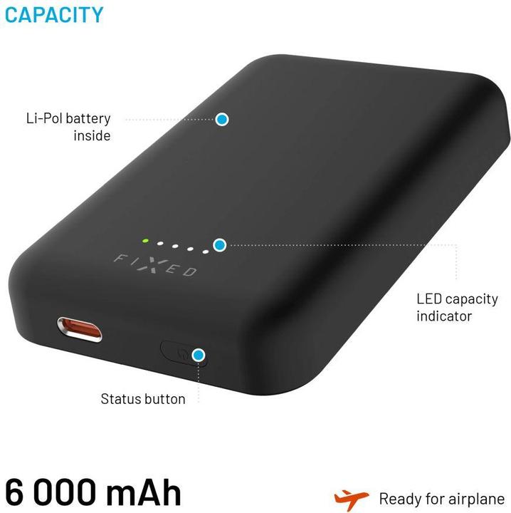 Immagine prodotto Fixed MagZen, 6 000 mAh, nero (6000 mAh)
