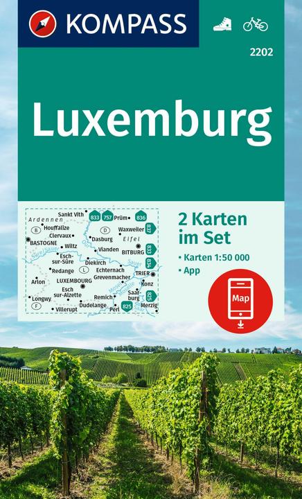 Produktbild Wanderkarten-Set 2202 Luxemburg (2 Karten) 1:50.000