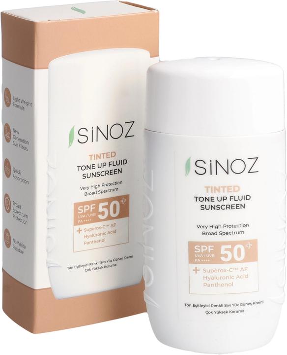 Actual product image Sinoz Tinted Tone Up Fluid Sunscreen (Sun lotion, SPF 50+, 50 ml)