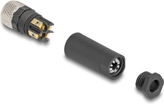 Actual product image Delock M8 plug connector A-coded 4-pin socket for mounting
