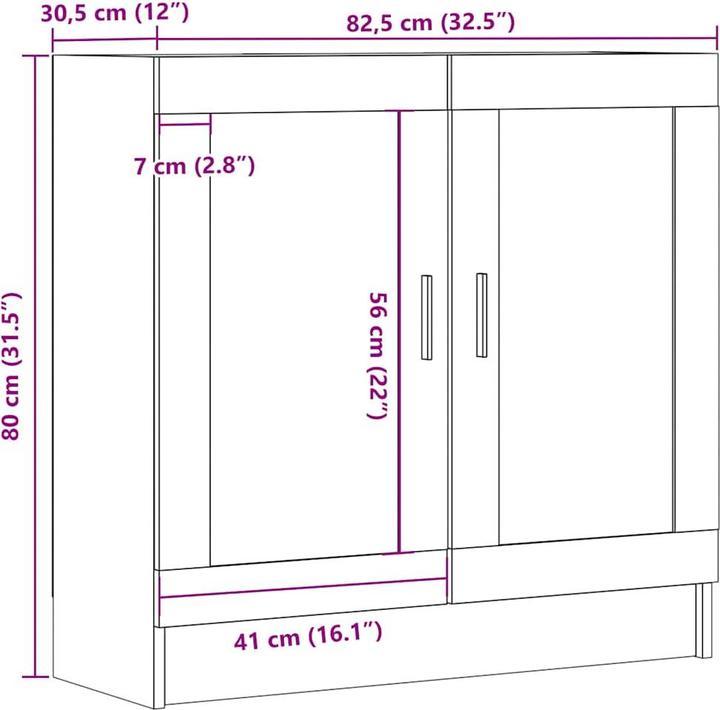 Actual product image VidaXL Bücherschrank Altholz-Optik 82,5x30,5x80 cm Holzwerkstoff (82.5 x 30.5 x 80 cm)